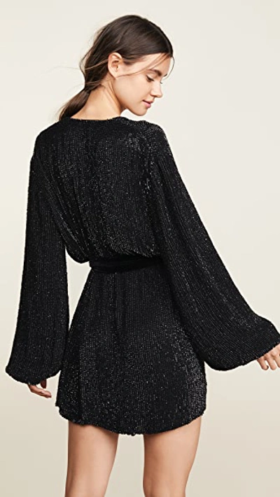 Shop Retroféte Gabrielle Sequin Robe In Black