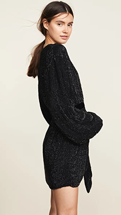 Shop Retroféte Gabrielle Sequin Robe In Black