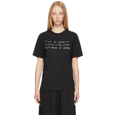 Shop Loewe Black Print Words T-shirt In 1100 Black