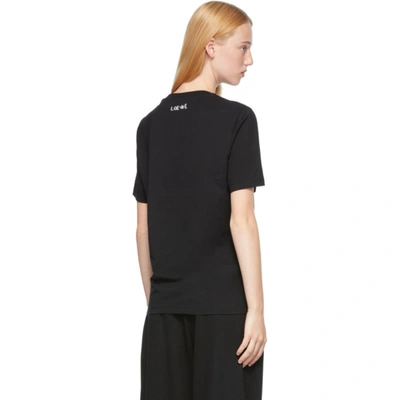 Shop Loewe Black Print Words T-shirt In 1100 Black