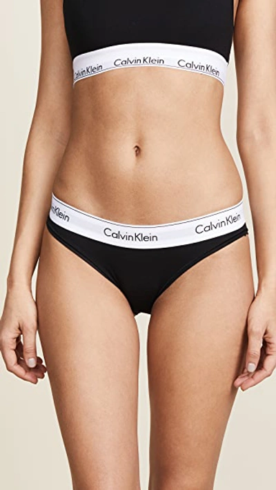 Shop Calvin Klein Underwear Modern Cotton Bikini Briefs Black