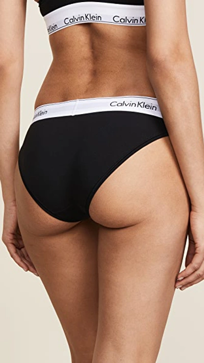 Shop Calvin Klein Underwear Modern Cotton Bikini Briefs Black