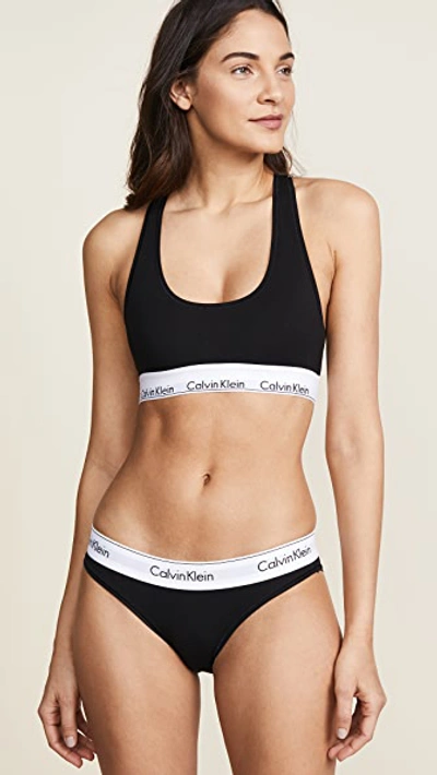 Shop Calvin Klein Underwear Modern Cotton Bikini Briefs Black