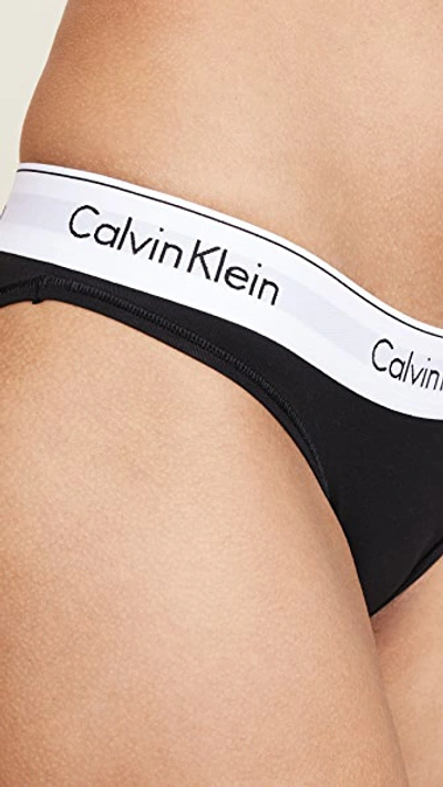 Shop Calvin Klein Underwear Modern Cotton Bikini Briefs Black