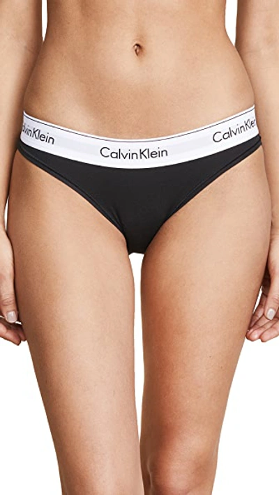Shop Calvin Klein Underwear Modern Cotton Bikini Briefs Black
