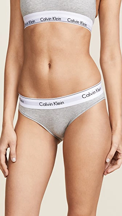 Calvin Klein Underwear Modern Cotton Bikini Briefs In Grey Heather |  ModeSens