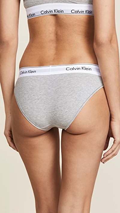 Shop Calvin Klein Underwear Modern Cotton Bikini Briefs Grey Heather