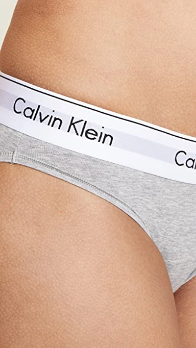 Calvin Klein Underwear Logo Band Thong In Grey Heather