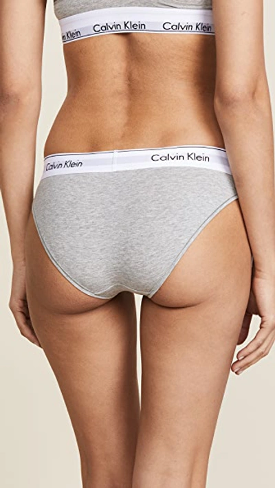Calvin Klein Underwear Logo Band Thong In Grey Heather