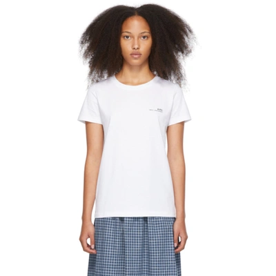 Shop A.p.c. White Item T-shirt In Aab White