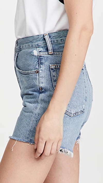 Shop Agolde Riley High Rise Shorts In Snapshot