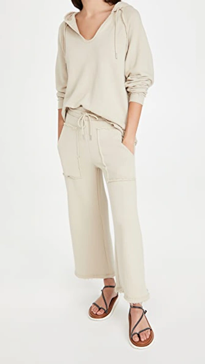 Shop Z Supply Paloma Loop Terry Pants In Green Tea