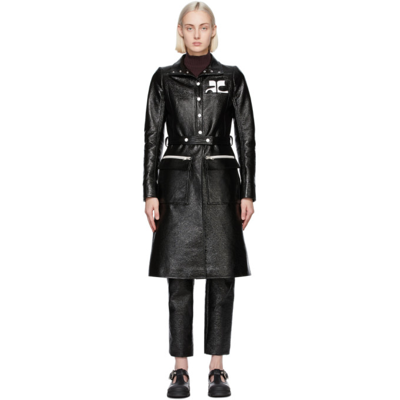 COURREGES 黑色徽标风衣