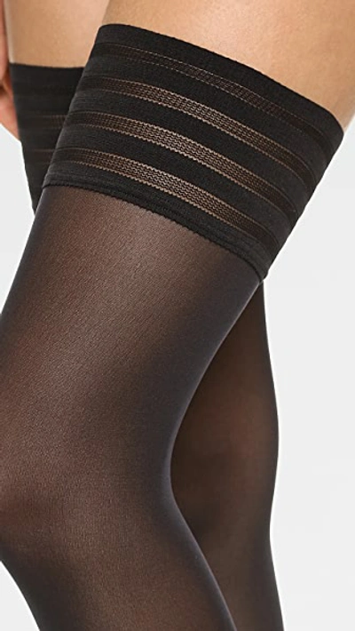 Shop Wolford Velvet De Luxe 50 Stay Up Tights In Black