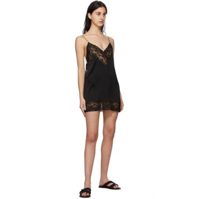 Shop Saint Laurent Black Silk Charmeuse Dress In 1000 Black