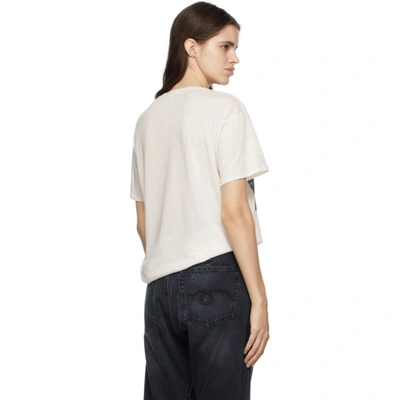R13 The Clash City Rockers Graphic Print Cotton Cashmere Blend Band T-shirt In Dirty White