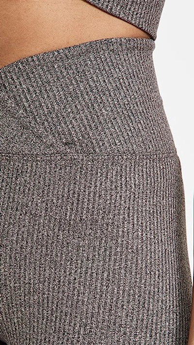 Year Of Ours Ribbed V Waist Biker Shorts In Heathered Grey