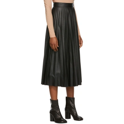 Shop Mm6 Maison Margiela Black Pleated Skirt