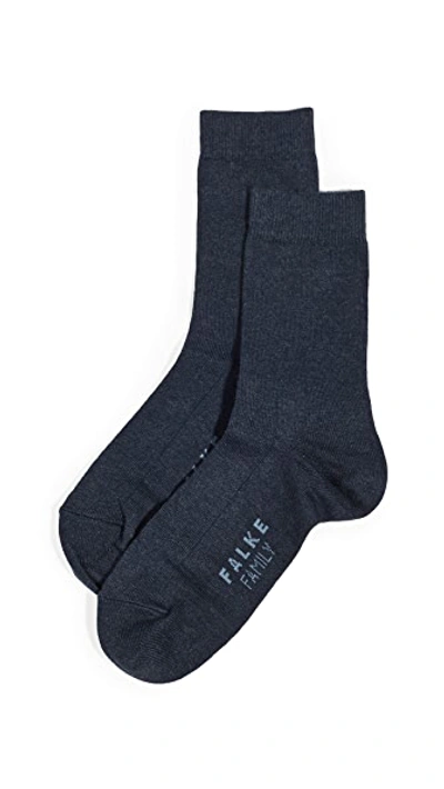 Shop Falke Family Ankle Socks In Navy Melange