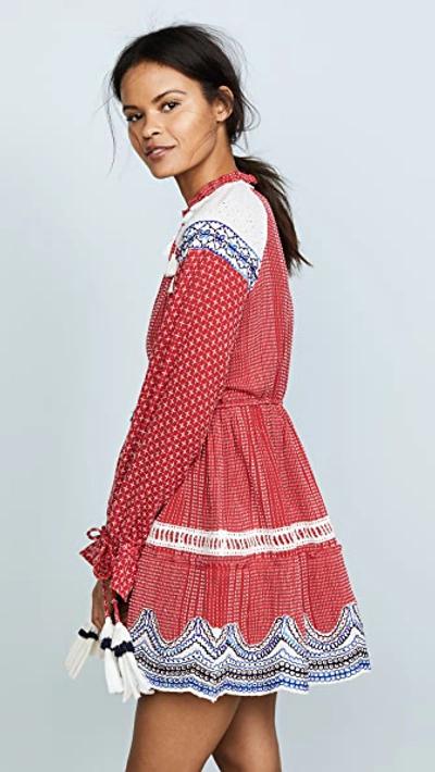 Shop Hemant & Nandita Long Sleeve Dress Red