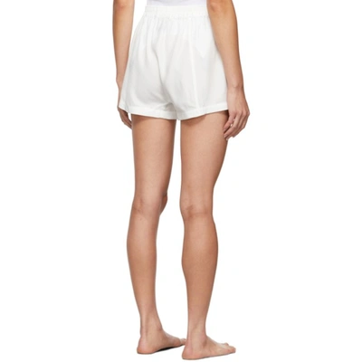 Shop Kiki De Montparnasse White Silk Boxer Shorts