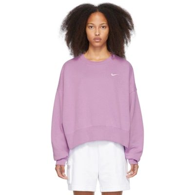 Nike Sportswear Essential Oversize Sweatshirt In Light Bordeaux/ White |  ModeSens