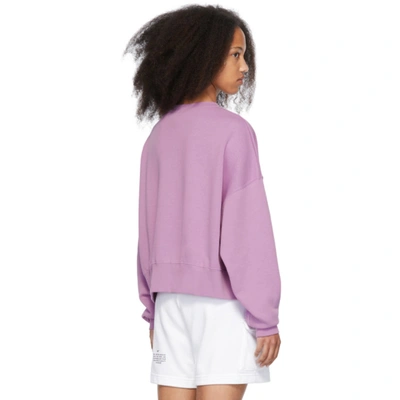 Shop Nike Purple Sportswear Essential Sweatshirt In Violet Shock/white