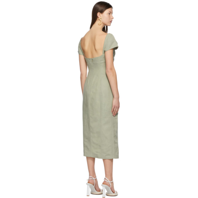 Shop Jacquemus Green 'la Robe Tovallo' Dress In Sage Green