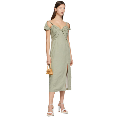 Shop Jacquemus Green 'la Robe Tovallo' Dress In Sage Green