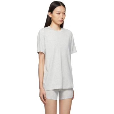 Shop Skims Grey Boyfriend T-shirt In Light Heath
