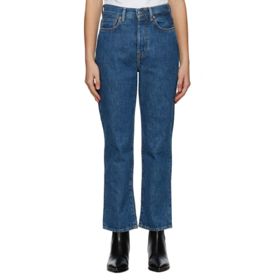 Shop Acne Studios Blue Cropped Straight Fit Jeans In 838 Dk Blue