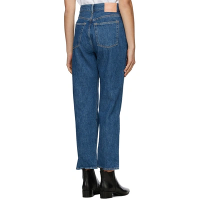 Shop Acne Studios Blue Cropped Straight Fit Jeans In 838 Dk Blue