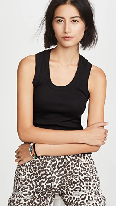 Free People Scoop Neck Tank Top In Black