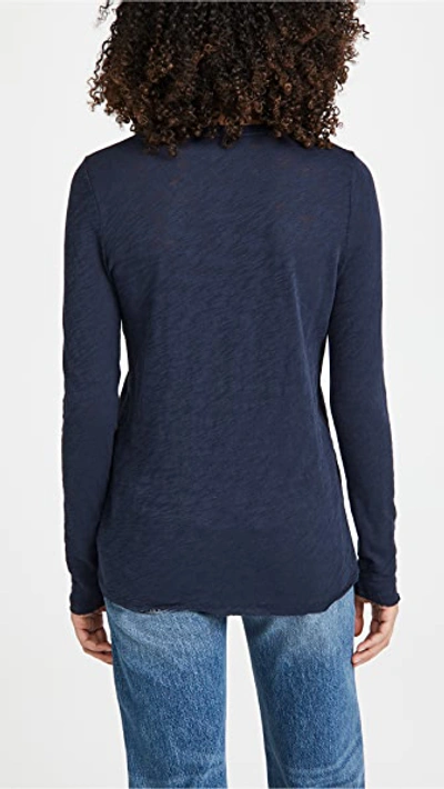 Atm Anthony Thomas Melillo Destroyed Wash Long-sleeve Slub Jersey Tee In Midnight
