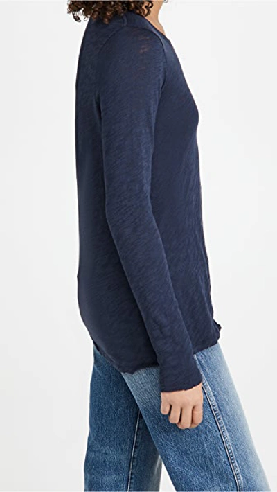 Atm Anthony Thomas Melillo Destroyed Wash Long-sleeve Slub Jersey Tee In Midnight