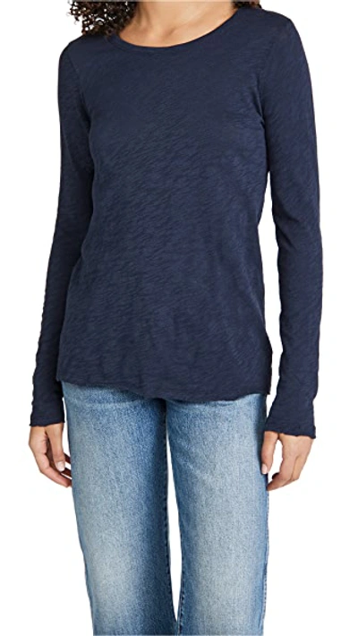 Atm Anthony Thomas Melillo Destroyed Wash Long-sleeve Slub Jersey Tee In Midnight