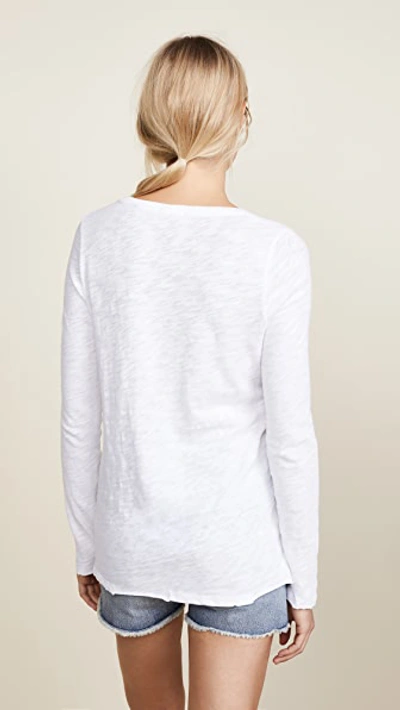 Shop Atm Anthony Thomas Melillo Long Sleeve Destroyed Wash Tee White