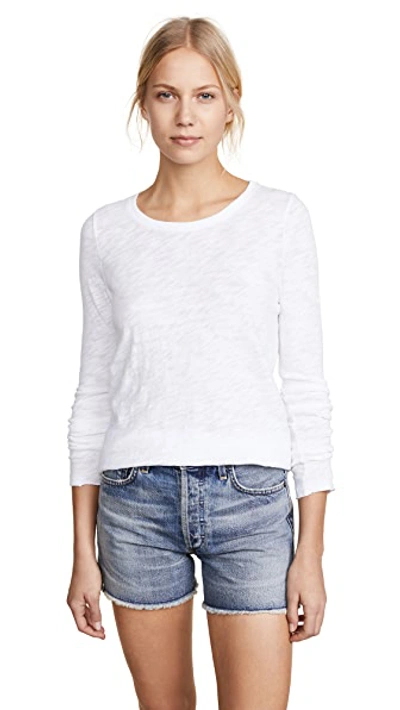 Atm Anthony Thomas Melillo Long Sleeve Destroyed Tee In White