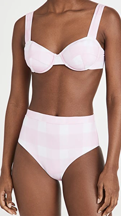 Solid & Striped Lilo Top In Painted Gingham Cloud Pink