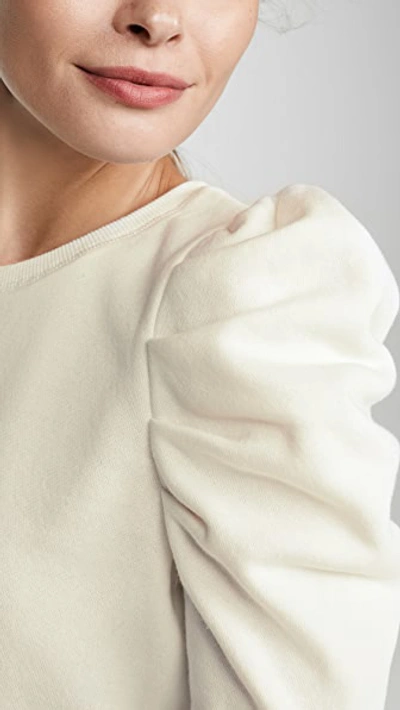 Rebecca Minkoff Janine Pleated Shoulder Sweatshirt In Ecru