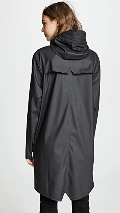 Shop Rains Long Rain Jacket Black