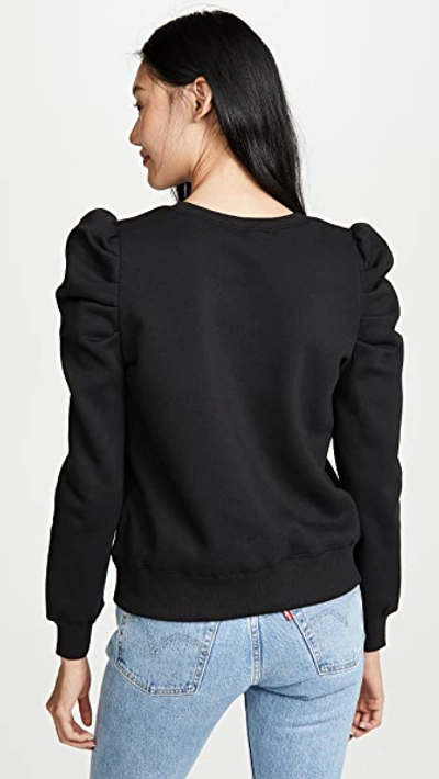 Rebecca Minkoff Janine Pleated-shoulder Sweatshirt In Black