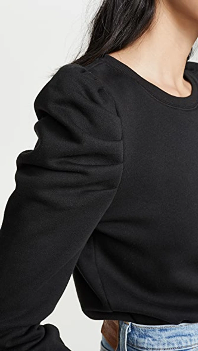 Rebecca Minkoff Janine Pleated-shoulder Sweatshirt In Black