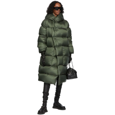 Shop Rick Owens Green Down Liner Coat In 15 Green