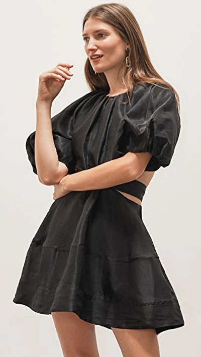 Shop Aje Psychedelia Cut Out Mini Dress Onyx