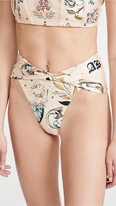 Shop Agua Bendita Lily Mare Bikini Bottoms In Nude