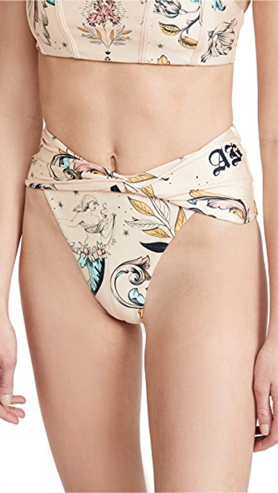 Shop Agua Bendita Lily Mare Bikini Bottoms In Nude