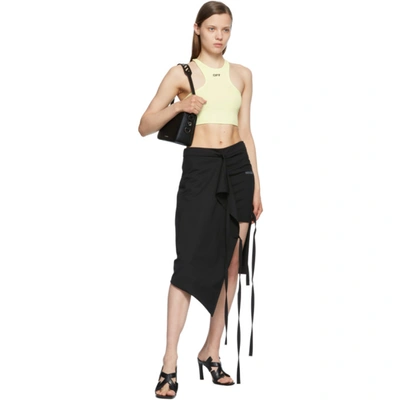 Shop Off-white Black Formal Strings Midi Skirt