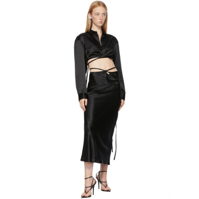 Shop Christopher Esber Black Loophole Bias Skirt