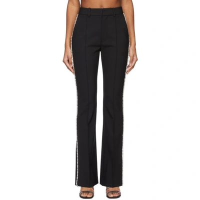 Shop Area Black Crystal Stitched Slim Flare Trousers